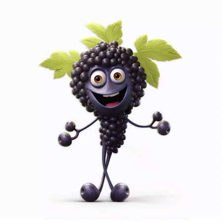 Cute Elderberry Happy Cartoon Characterの素材