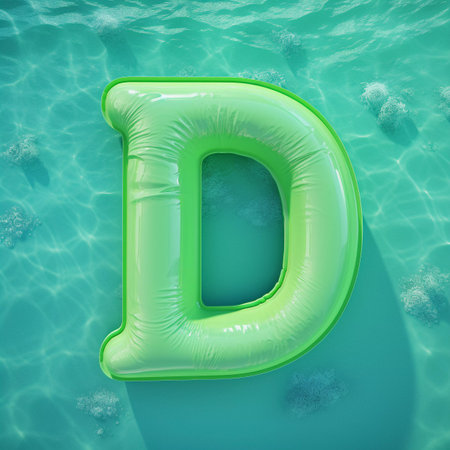 Colorful Green Air Mattress in the Shape of the Letter Dの素材