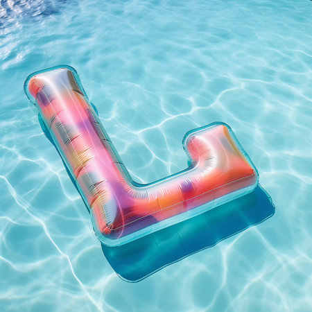 Colorful Air Mattress in the Shape of the Letter Lの素材