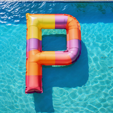 Colorful Air Mattress in the Shape of the Letter Pの素材