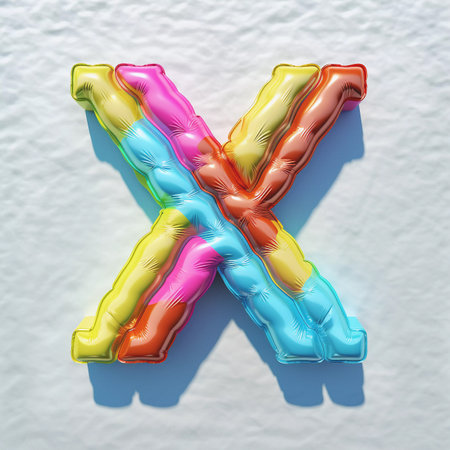 Colorful Air Mattress in the Shape of the Letter Xの素材