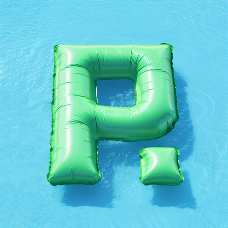Colorful Green Air Mattress in the Shape of the Letter Pの素材