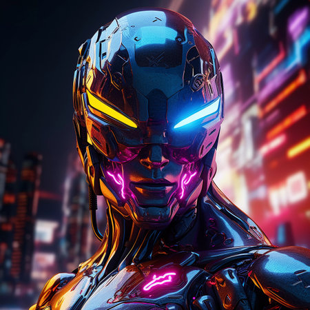 Brutal Cyborg Character in Cyberpunk Styleの素材