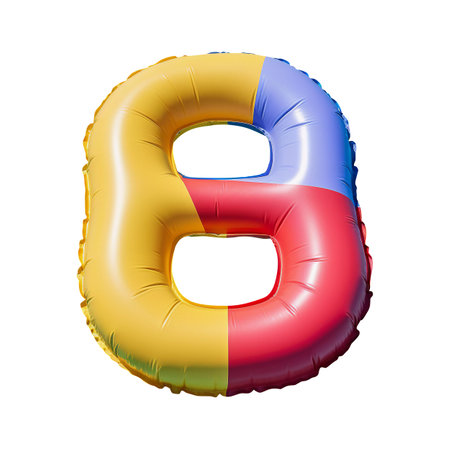 Colorful Air Mattress in the Shape of the Number 8 Eightの素材