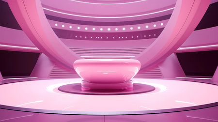 Pink Futuristic Cylinder Sceneの素材