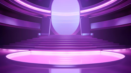 Violet Futuristic Cylinder Sceneの素材