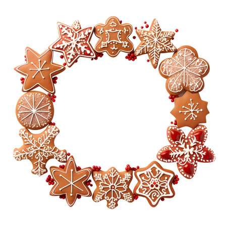 Christmas and New Years Day Decorative Gingerbread Frameの素材