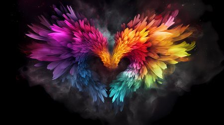 Heart with Wings Abstract Smoke Backgroundの素材