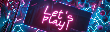 Lets Play Colorful Neon Letteringの素材