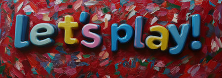 Let's Play Colorful Lettering. Banner illustration for gamers and streamers.の素材