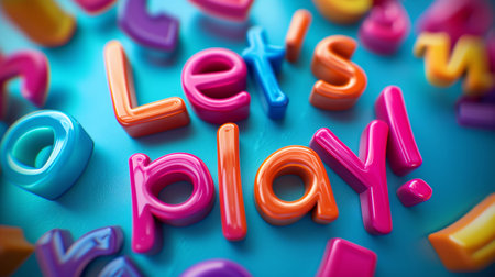 Let's Play Colorful Lettering. Banner illustration for gamers and streamers.の素材