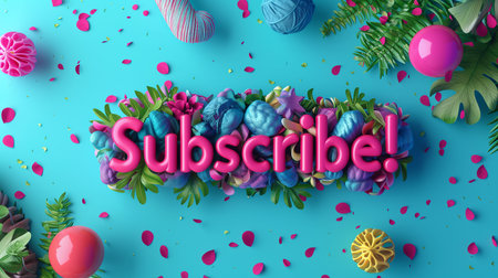Subscribe Colorful Sign 3D Style. Clipart perfect for digital content, social media posts, websites, and promotional materials.の素材