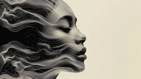 Close Up Face of a Young Beautiful African American Woman with Smoke Effect. Suitable for blogs or publications related to women's lifestyle, beauty or fashion. Isolated on white background.の素材