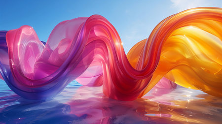 Abstract Colorful Background with Intertwined Tubes. Suitable for modern design projects.の素材