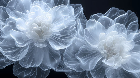 Background with Mystical Translucent Abstract Flowersの素材