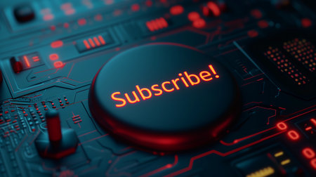 Subscribe Colorful Glowing Futuristic Buttonの素材