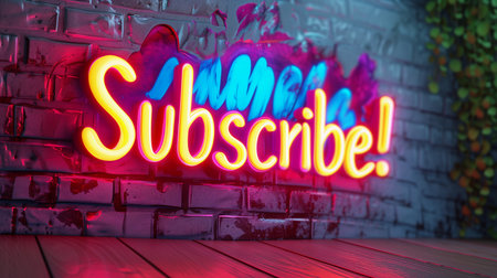 Subscribe Colorful Neon Signの素材