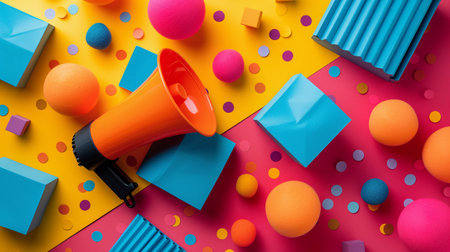 3d Colorful Design Marketing Background Illustrationの素材