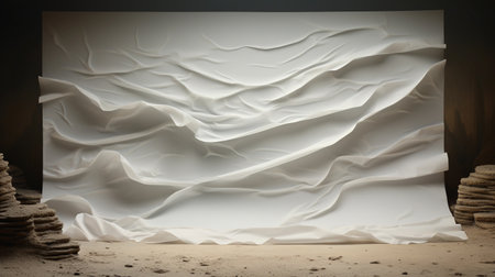 White Wrinkled Fabric Textureの素材