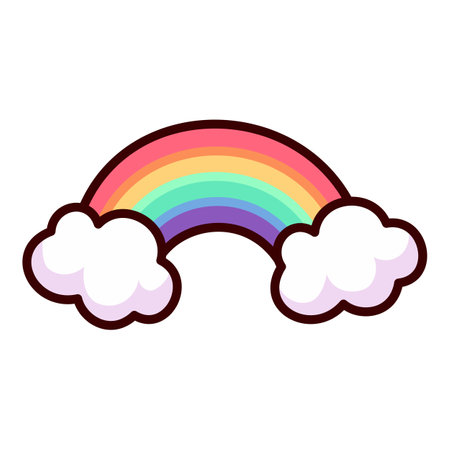 Colorful Rainbow Icon in Cartoon Styleのイラスト素材