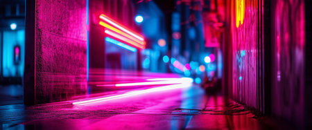 Blurred Background Glowing Neon Lightsの素材