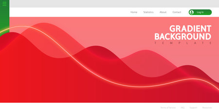 Website Template with Red Abstract Wavy Backgroundのイラスト素材
