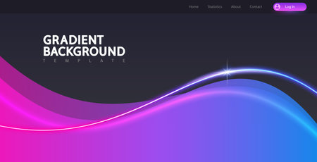 Website Template with Neon Colorful Abstract Wavy Background