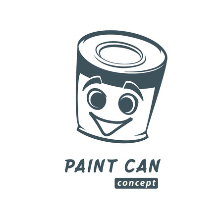 Paint can vector cartoon sketch. Paint products logo concept. Varnish bank.のイラスト素材
