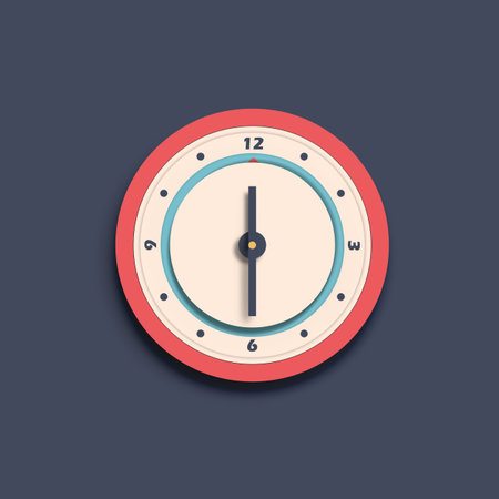 Round wall numeral isolated vector clock