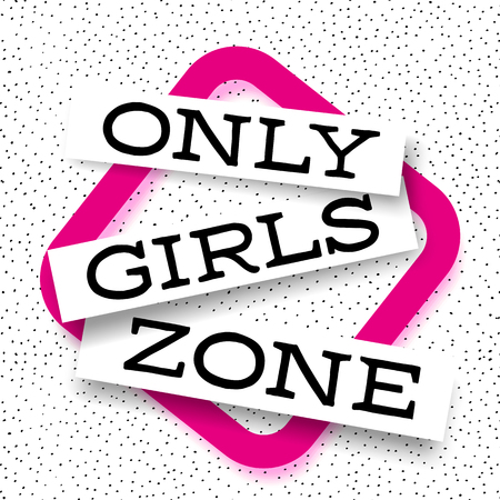 Only Girls abstract pitahaya background vector promo banner with pink frameのイラスト素材