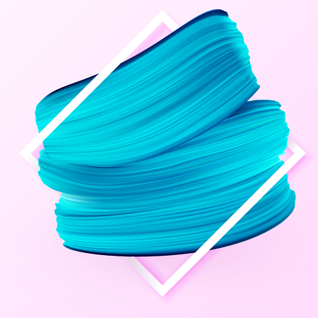 Blue abstract textured vector geometric background. Minimalistic design, creative concept with paint brush texture in frame.のイラスト素材