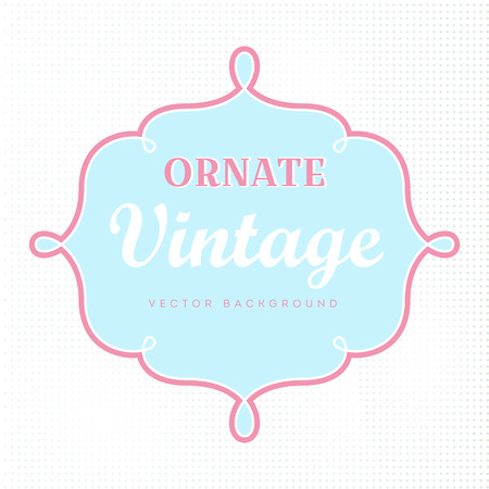 Vintage gentle curly vector frame with text template and dotted backgroundのイラスト素材
