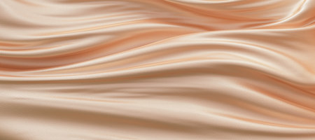 Gold silk fabric background, 3d rendering golden cloth material beautiful folds.の写真素材