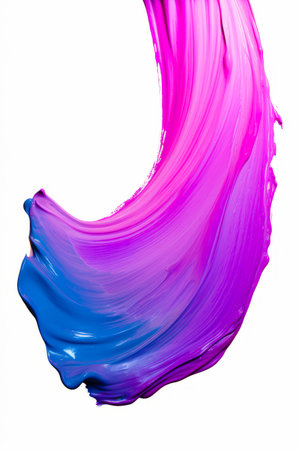 Purple and blue liquid painting on white background with white background. Generative AI.の素材