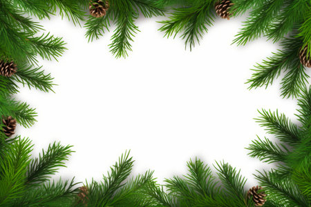 Pine branch with cones and cones on it,. Generative AI.の素材