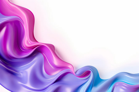 Background with wavy design in pink and blue colors. Generative AI.の素材