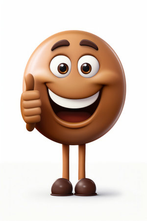 Cartoon emoticive brown emoticive emotic. Generative AI.の素材