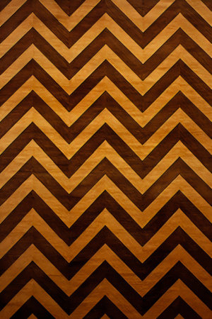 Chevroned pattern of wood in brown and yellow. Generative AI.の素材