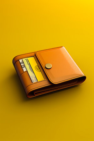 Wallet with credit card slot on top of it. Generative AI.の素材
