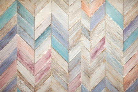 Wall made up of multicolored wood planks. Generative AI.の素材