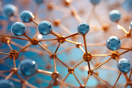 Close up of structure with many balls on it. Generative AI.の素材