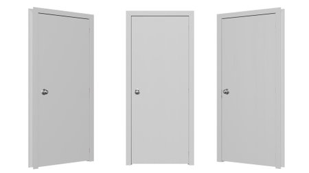 White entrance doors on isolated background.の写真素材