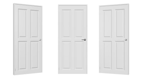 White interior doors on isolated background.の写真素材