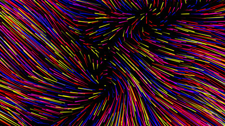 Colorful carpet curly hair, dj visuals abstract motion background, vj loop animation.