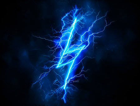Wallpaper with blue lightning bolts.の素材