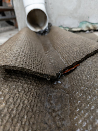 Livne pipe and groove on which water flows.の写真素材