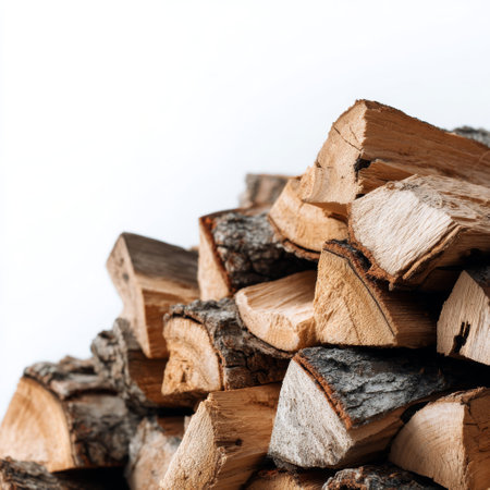 A pile of wood stacked on top of each other.の素材