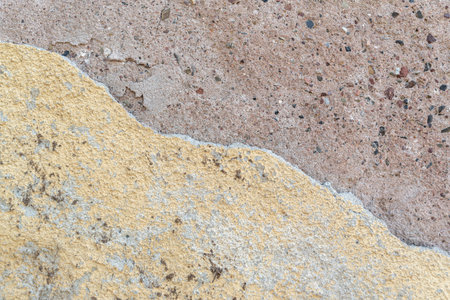 Old house wall falling apart texture background orange brown yellow white grunge space for text