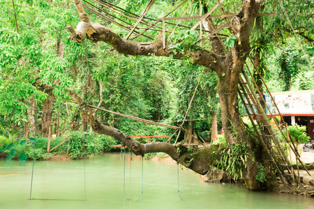 Blue lagoon pond of Vang vieng laos PDRのeditorial素材