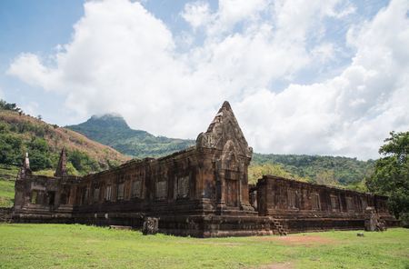 View of Vat Phou or Wat Phu is the UNESCO world heritage site in Southern Laosの写真素材